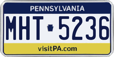 PA license plate MHT5236