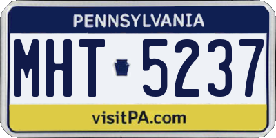 PA license plate MHT5237