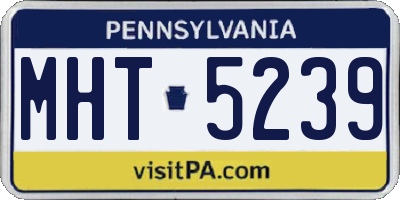 PA license plate MHT5239