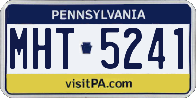 PA license plate MHT5241