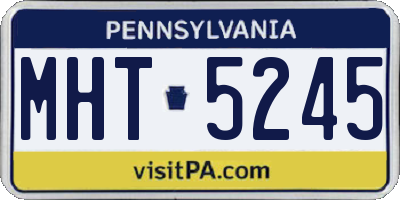 PA license plate MHT5245