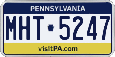 PA license plate MHT5247
