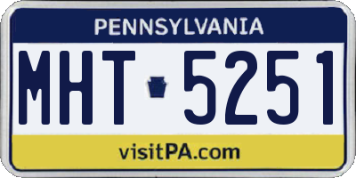 PA license plate MHT5251