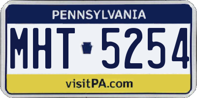 PA license plate MHT5254