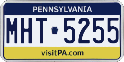 PA license plate MHT5255