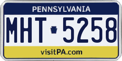 PA license plate MHT5258