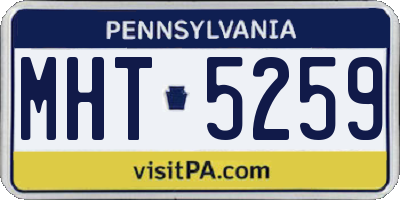 PA license plate MHT5259