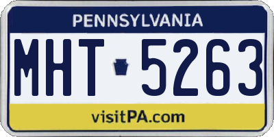PA license plate MHT5263