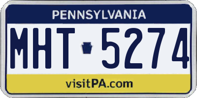 PA license plate MHT5274