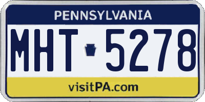 PA license plate MHT5278