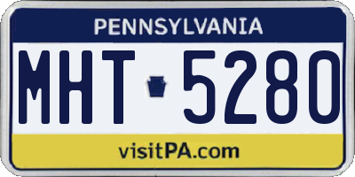 PA license plate MHT5280