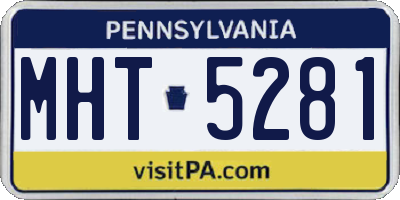 PA license plate MHT5281