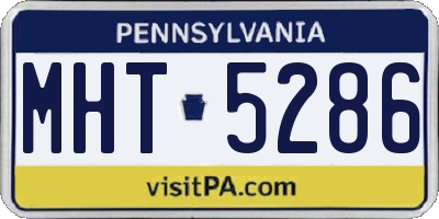 PA license plate MHT5286