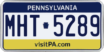 PA license plate MHT5289