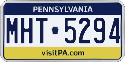 PA license plate MHT5294