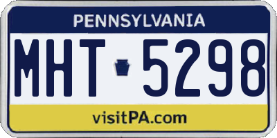 PA license plate MHT5298