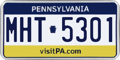PA license plate MHT5301