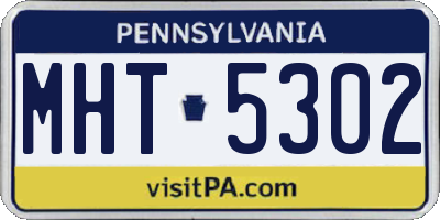 PA license plate MHT5302