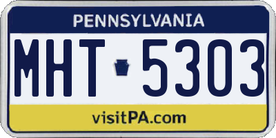 PA license plate MHT5303