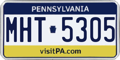 PA license plate MHT5305