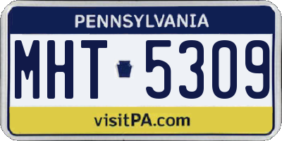 PA license plate MHT5309