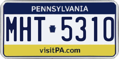 PA license plate MHT5310