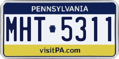 PA license plate MHT5311