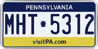 PA license plate MHT5312