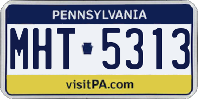 PA license plate MHT5313
