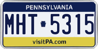 PA license plate MHT5315
