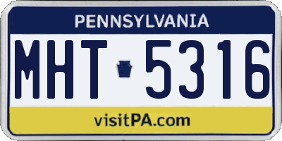 PA license plate MHT5316