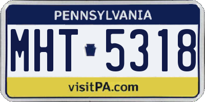 PA license plate MHT5318