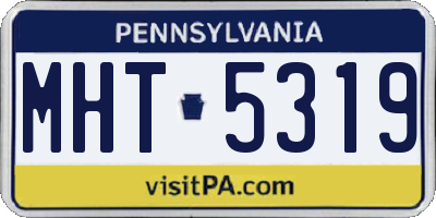 PA license plate MHT5319