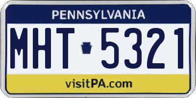 PA license plate MHT5321