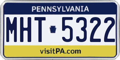 PA license plate MHT5322