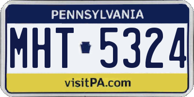PA license plate MHT5324