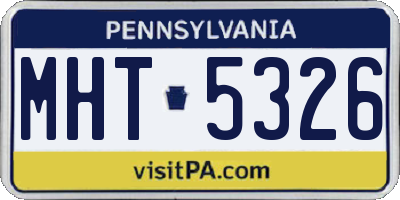 PA license plate MHT5326