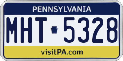 PA license plate MHT5328