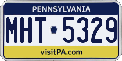 PA license plate MHT5329
