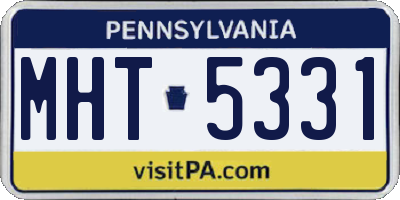 PA license plate MHT5331