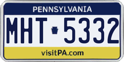 PA license plate MHT5332