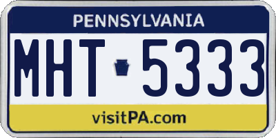 PA license plate MHT5333