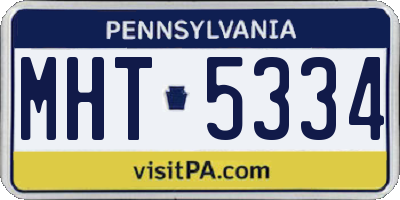 PA license plate MHT5334