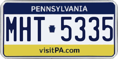 PA license plate MHT5335