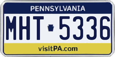PA license plate MHT5336