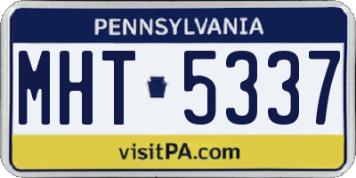 PA license plate MHT5337