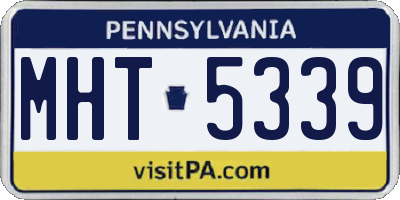 PA license plate MHT5339