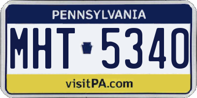 PA license plate MHT5340