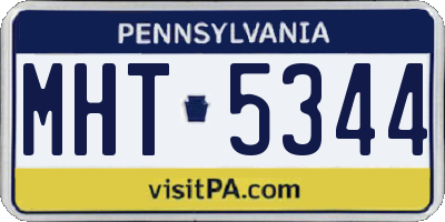 PA license plate MHT5344