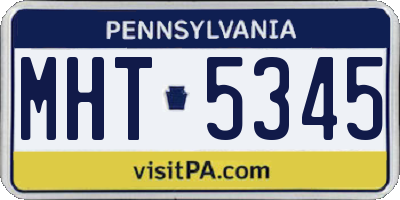 PA license plate MHT5345